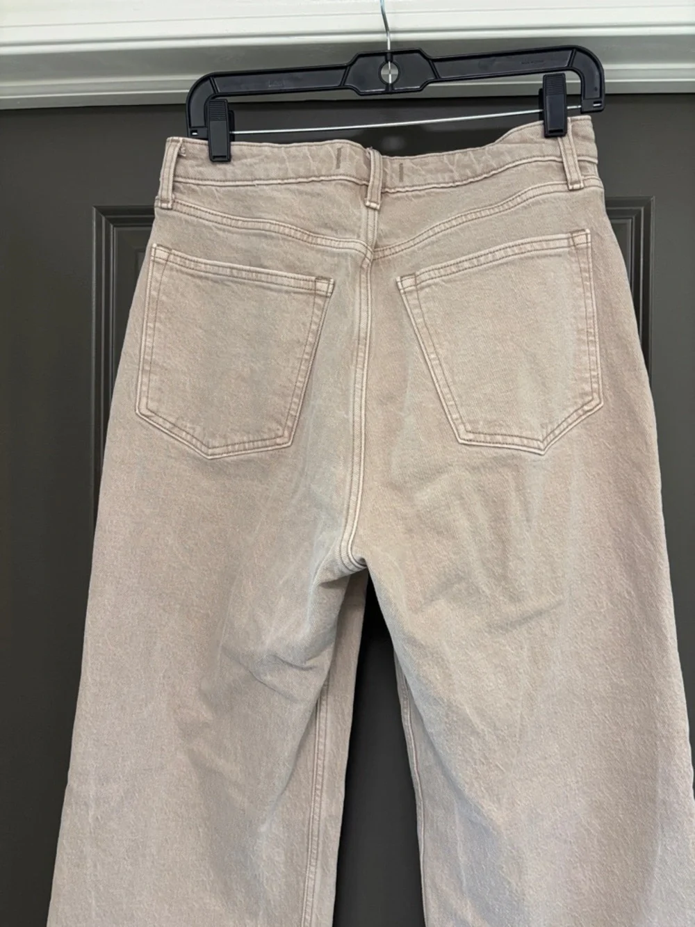 Abercrombie & Fitch Beige High-Rise 90s Relaxed Jeans curve love in Oat 10R - Picture 6 of 6